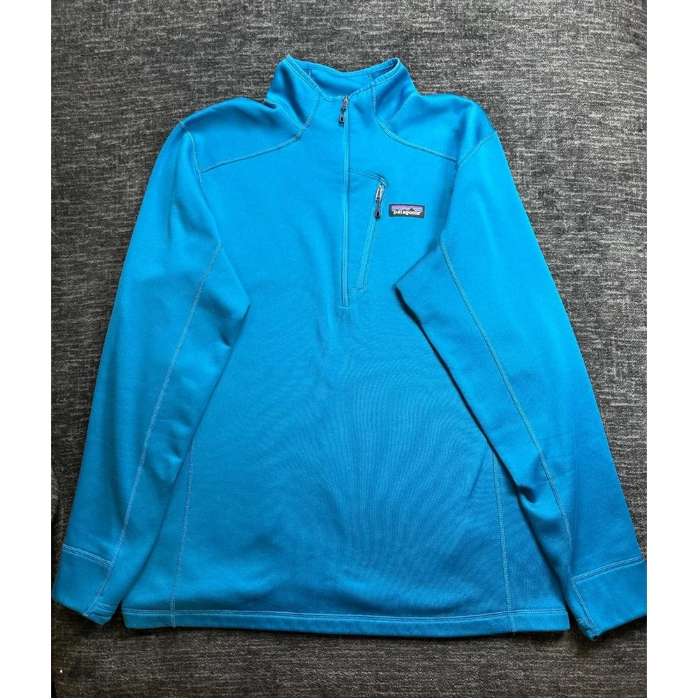 Patagonia R1 Daily Quarter-Zip Pullover Mens Large Blue Fleece Chest Pocket